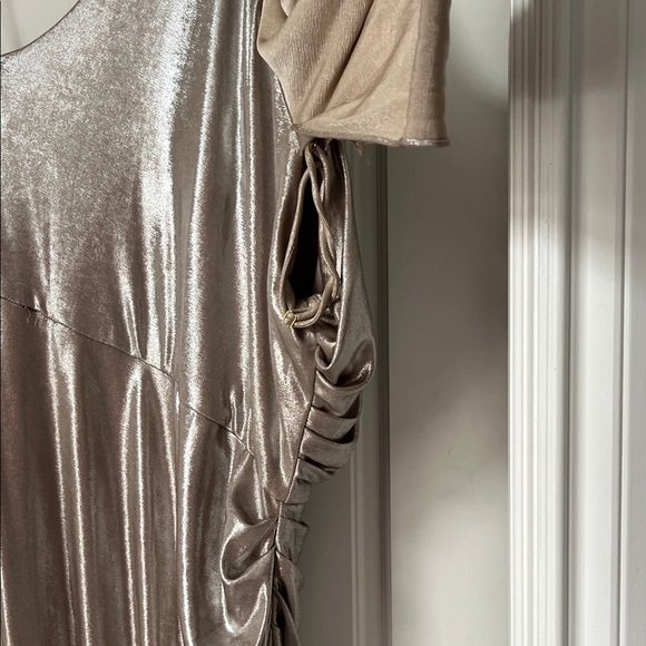 Taylor One Shoulder Metallic Dress - Silver - Picture 4 of 5
